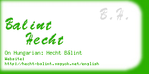 balint hecht business card